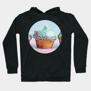 Sweet Cupcake Birthday Gift - Mint Green Pink and Blue Frosting Hoodie